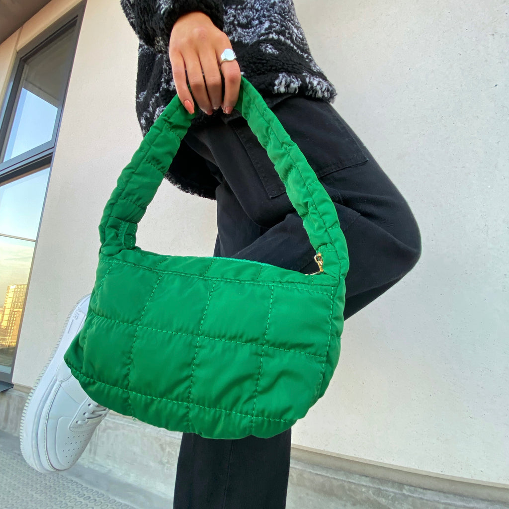 The Padded Shoulder Bag - Green - FLXNfashion