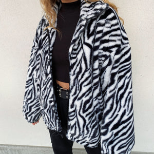 Zebra Fleece Jacket - FLXNfashion